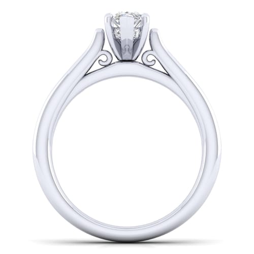 14K White Gold Pear Shape Diamond Channel Set Engagement Ring