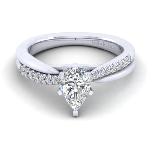 14K White Gold Pear Shape Diamond Engagement Ring 14K White Gold Pear Shape Diamond Engagement Ring