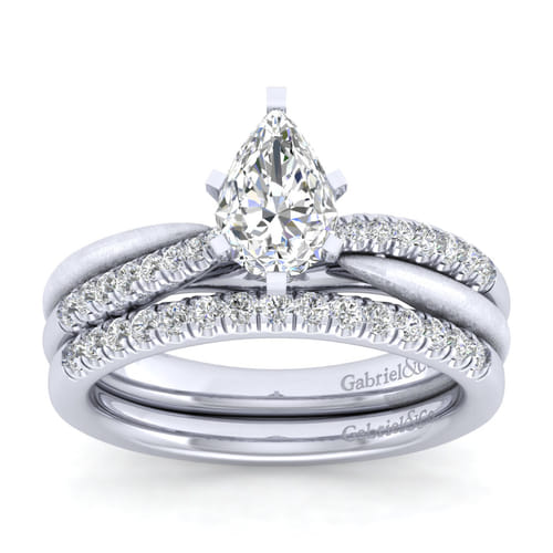 14K White Gold Pear Shape Diamond Engagement Ring 14K White Gold Pear Shape Diamond Engagement Ring