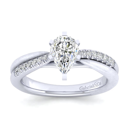 14K White Gold Pear Shape Diamond Engagement Ring 14K White Gold Pear Shape Diamond Engagement Ring
