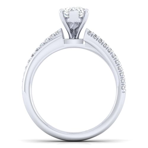 14K White Gold Pear Shape Diamond Engagement Ring