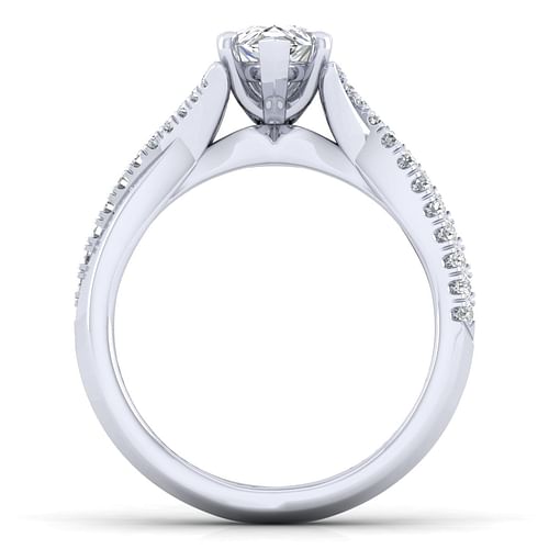 14K White Gold Pear Shape Diamond Engagement Ring