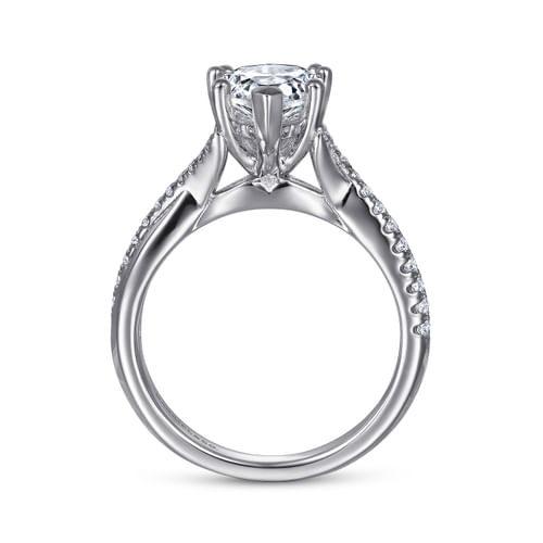 14K White Gold Pear Shape Diamond Engagement Ring