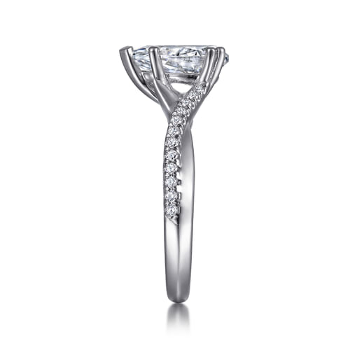 14K White Gold Pear Shape Diamond Engagement Ring