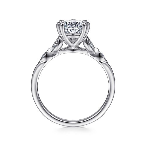 14K White Gold Pear Shape Diamond Engagement Ring