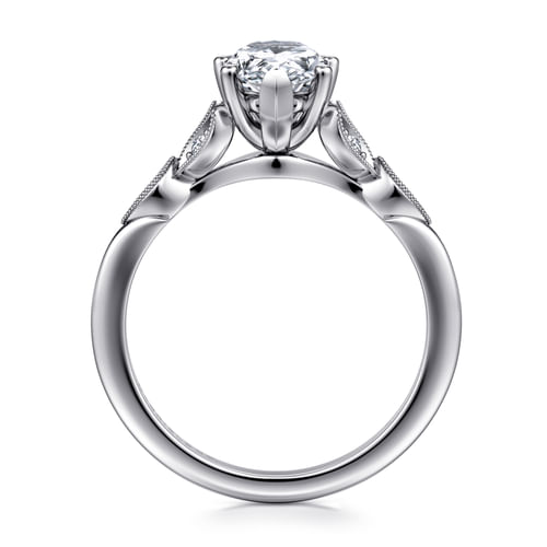 14K White Gold Pear Shape Diamond Engagement Ring