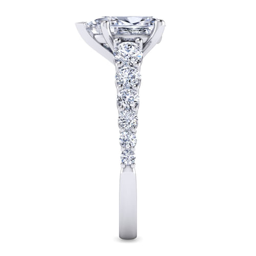 14K White Gold Pear Shape Diamond Engagement Ring