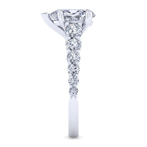 14K White Gold Pear Shape Diamond Engagement Ring