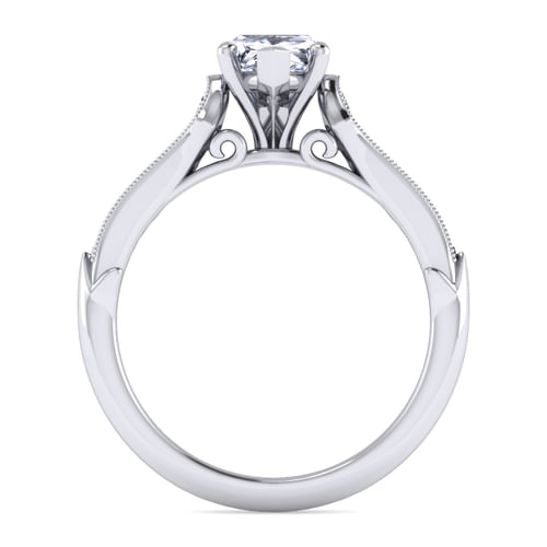 14K White Gold Pear Shape Diamond Engagement Ring