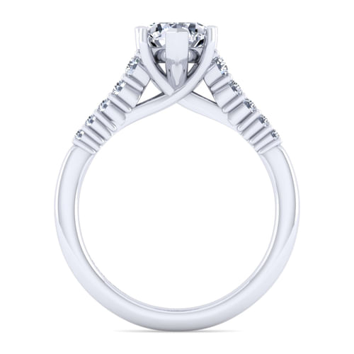 14K White Gold Pear Shape Diamond Engagement Ring