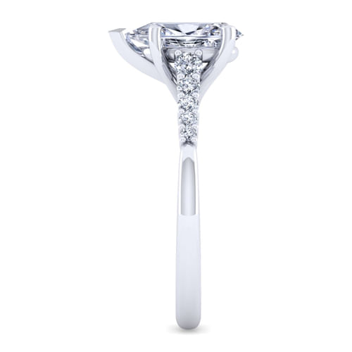 14K White Gold Pear Shape Diamond Engagement Ring