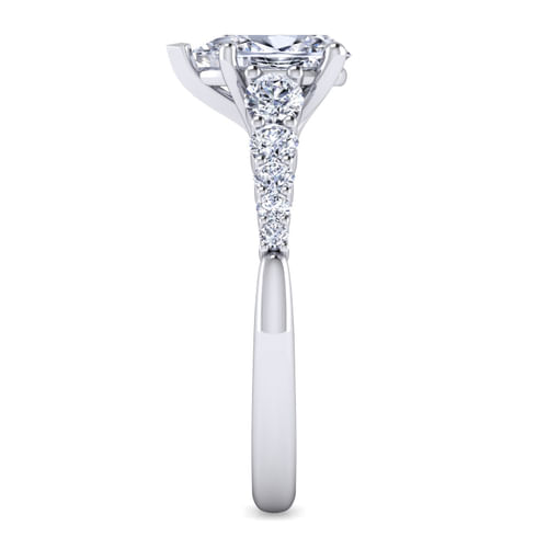14K White Gold Pear Shape Diamond Engagement Ring