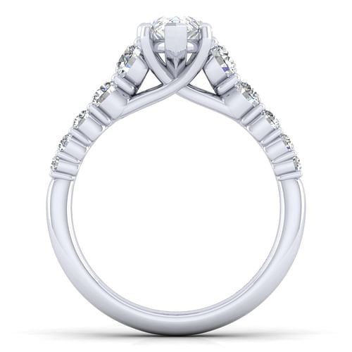 14K White Gold Pear Shape Diamond Engagement Ring