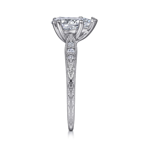 14K White Gold Pear Shape Diamond Engagement Ring