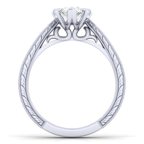 14K White Gold Pear Shape Diamond Engagement Ring