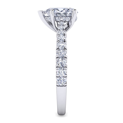 14K White Gold Pear Shape Diamond Engagement Ring