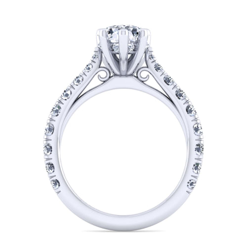 14K White Gold Pear Shape Diamond Engagement Ring