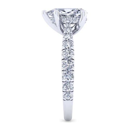 14K White Gold Pear Shape Diamond Engagement Ring