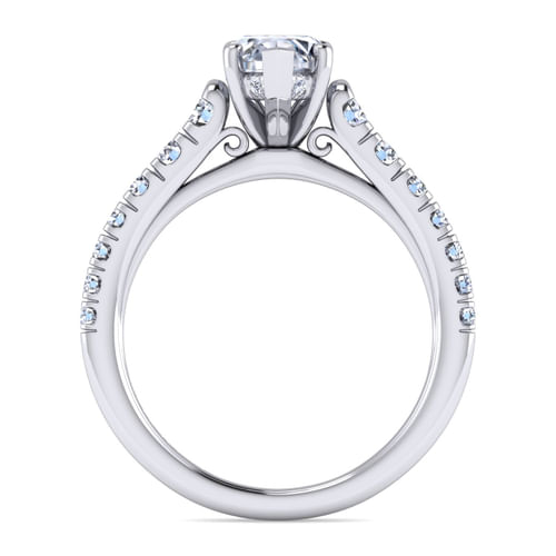 14K White Gold Pear Shape Diamond Engagement Ring