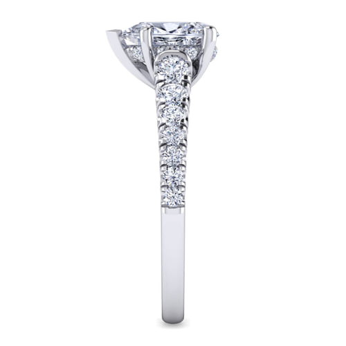 14K White Gold Pear Shape Diamond Engagement Ring