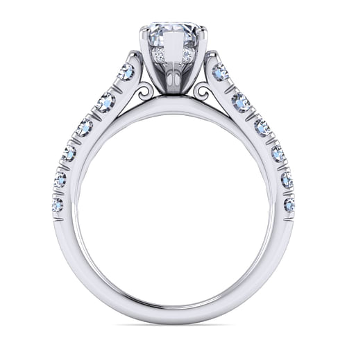 14K White Gold Pear Shape Diamond Engagement Ring