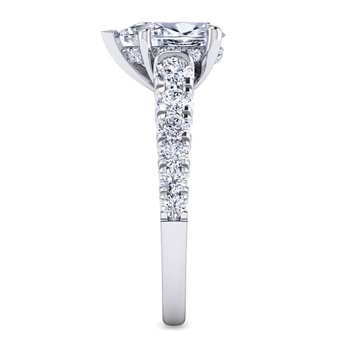 14K White Gold Pear Shape Diamond Engagement Ring