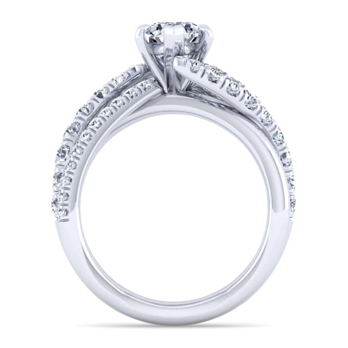 14K White Gold Pear Shape Diamond Engagement Ring