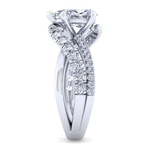 14K White Gold Pear Shape Diamond Engagement Ring