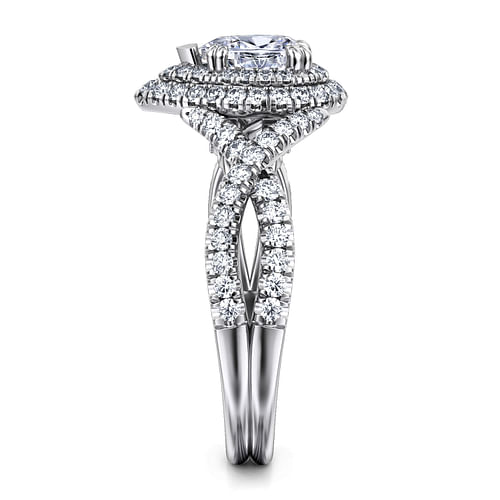 14K White Gold Pear Shape Diamond Engagement Ring