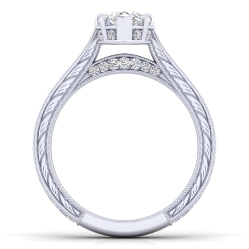 14K White Gold Pear Shape Diamond Engagement Ring