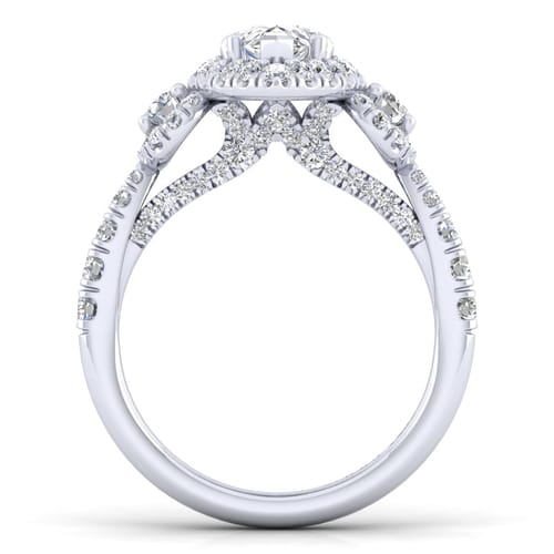 14K White Gold Pear Shape Diamond Engagement Ring
