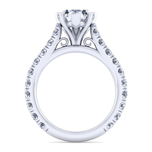 14K White Gold Pear Shape Diamond Engagement Ring