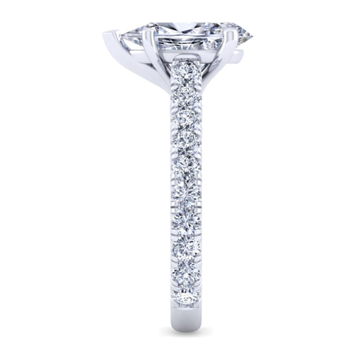 14K White Gold Pear Shape Diamond Engagement Ring