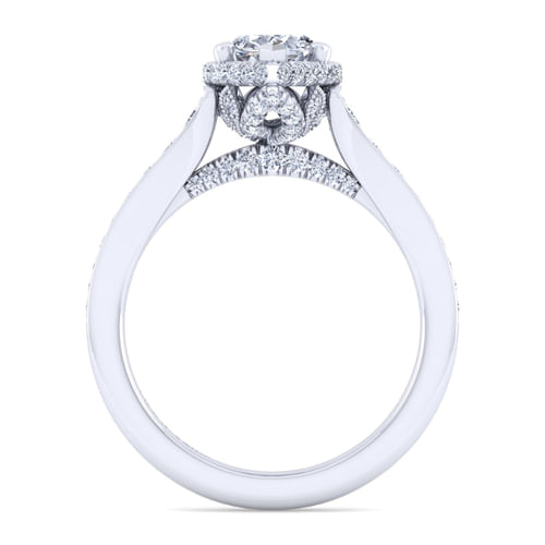 14K White Gold Pear Shape Diamond Engagement Ring