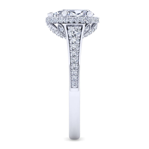 14K White Gold Pear Shape Diamond Engagement Ring