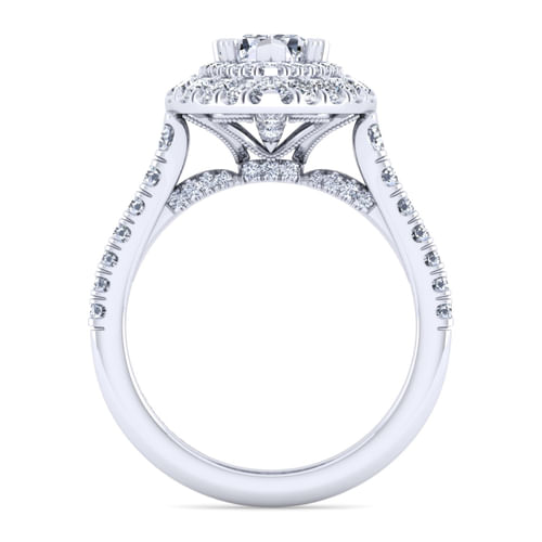 14K White Gold Pear Shape Diamond Engagement Ring