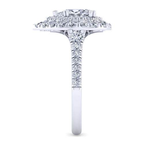 14K White Gold Pear Shape Diamond Engagement Ring