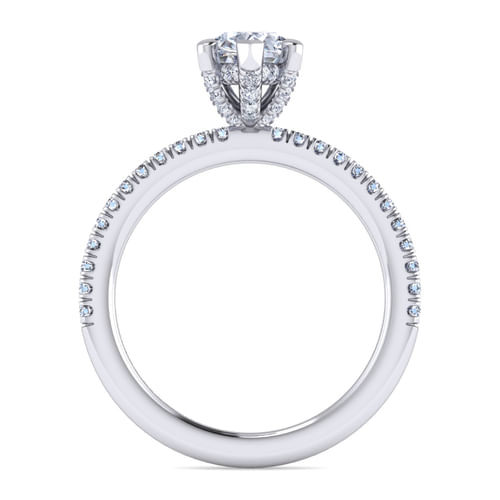 14K White Gold Pear Shape Diamond Engagement Ring