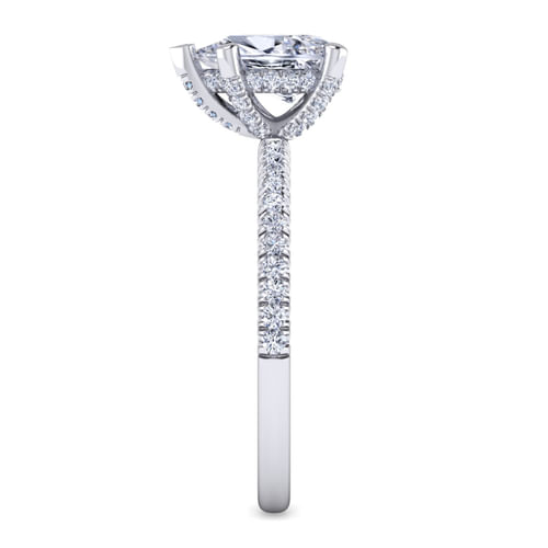 14K White Gold Pear Shape Diamond Engagement Ring
