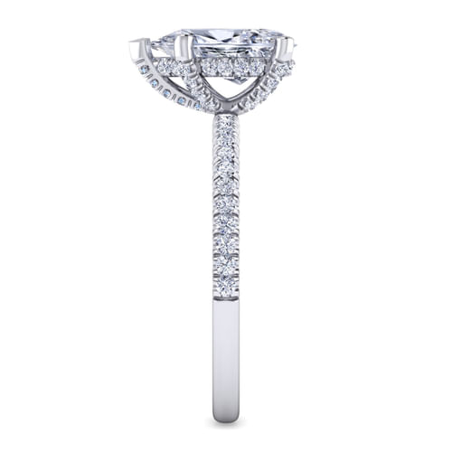 14K White Gold Pear Shape Diamond Engagement Ring