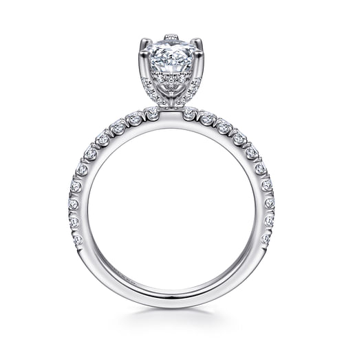 14K White Gold Pear Shape Diamond Engagement Ring