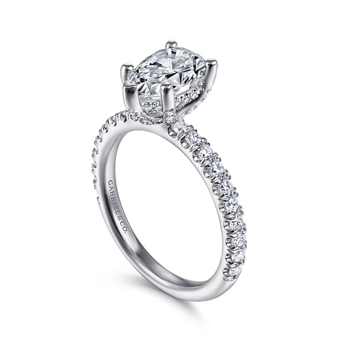 14K White Gold Pear Shape Diamond Engagement Ring