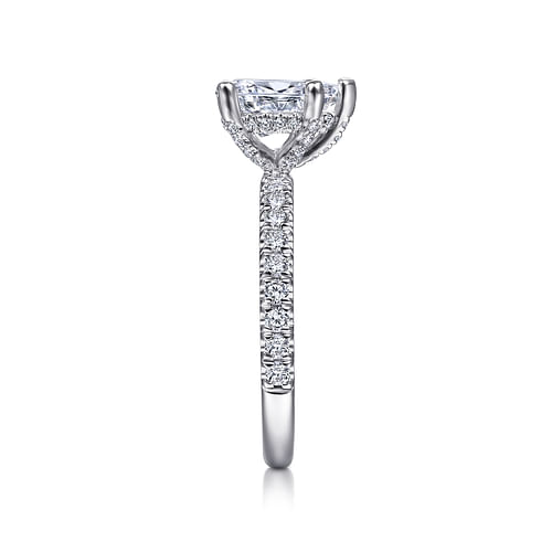 14K White Gold Pear Shape Diamond Engagement Ring