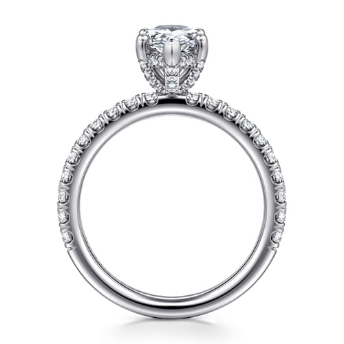 14K White Gold Pear Shape Diamond Engagement Ring