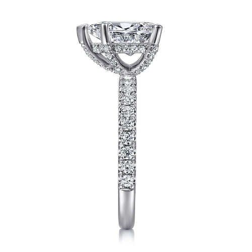 14K White Gold Pear Shape Diamond Engagement Ring