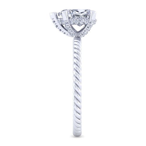 14K White Gold Pear Shape Diamond Engagement Ring