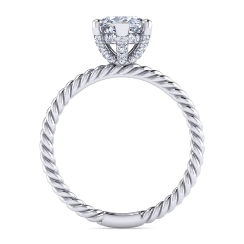 14K White Gold Pear Shape Diamond Engagement Ring