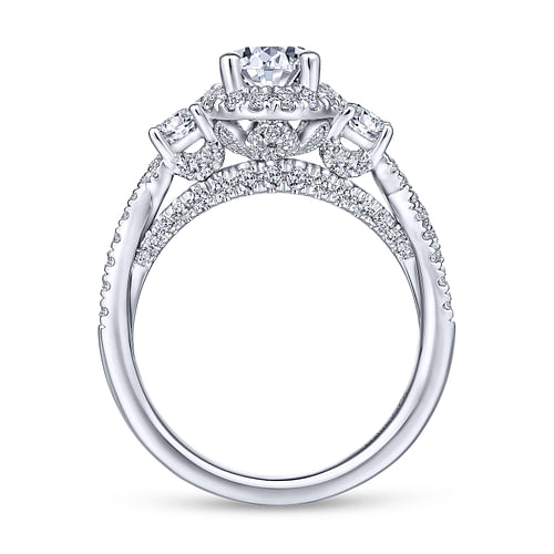 14K White Gold Pear Shape Diamond Engagement Ring