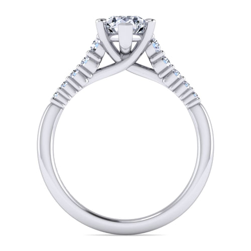 14K White Gold Pear Shape Diamond Engagement Ring