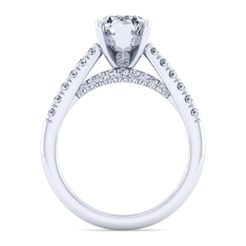 14K White Gold Pear Shape Diamond Engagement Ring